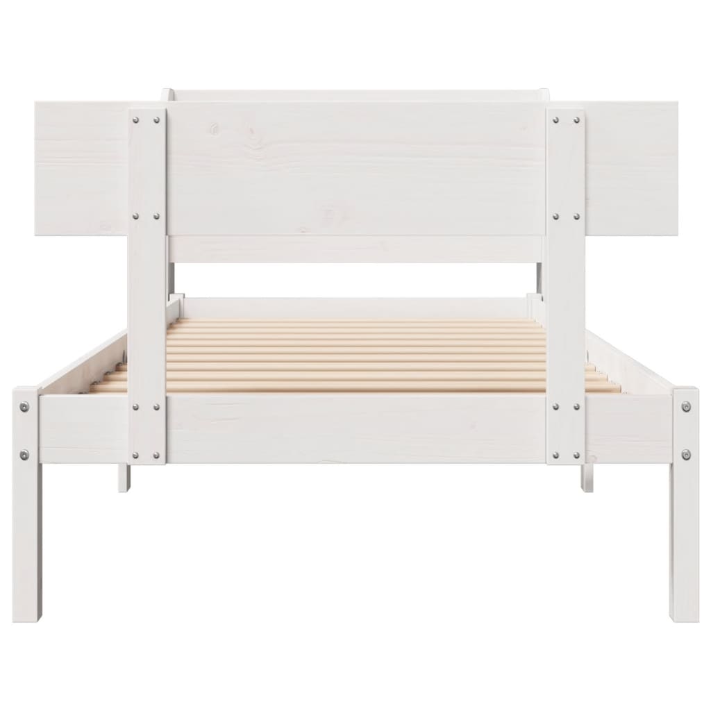 Bed Frame without Mattress White 90x200 cm Solid Wood Pine
